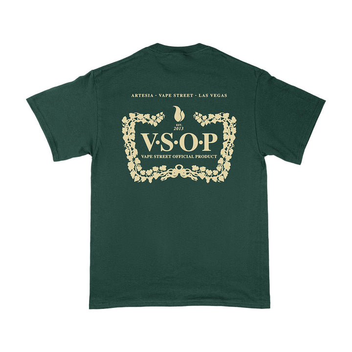 Vape Street Green Gold VSOP T-Shirt Back Design