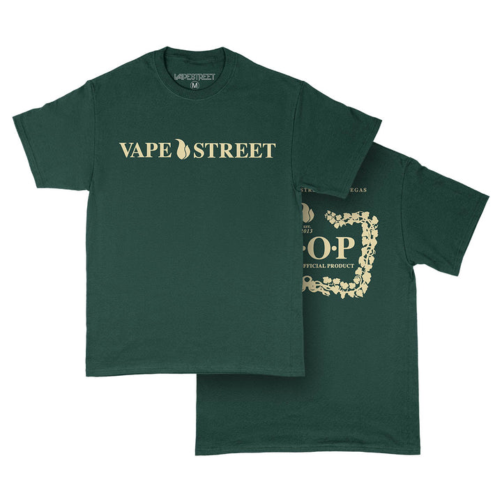 Vape Street Green Gold VSOP T-Shirt Front and Back