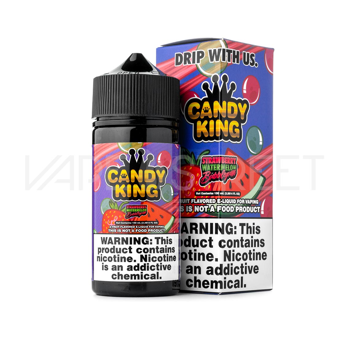 Candy King Strawberry Watermelon Bubblegum - 100mL | E-Liquid | Vape Street Candy King Strawberry Watermelon Bubblegum - 100mL | E-Liquid | Vape Street