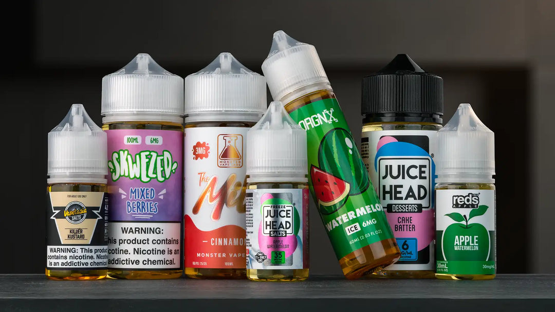 Vape Street Best Vape Juice 2026: Vapetasia Killer Kustard, Skwezed Mixed Berries, The Milk Cinnamon, Juice Head Apple Watermelon, ORGNX Watermelon, Juice Head Cake Batter, Reds Apple Watermelon