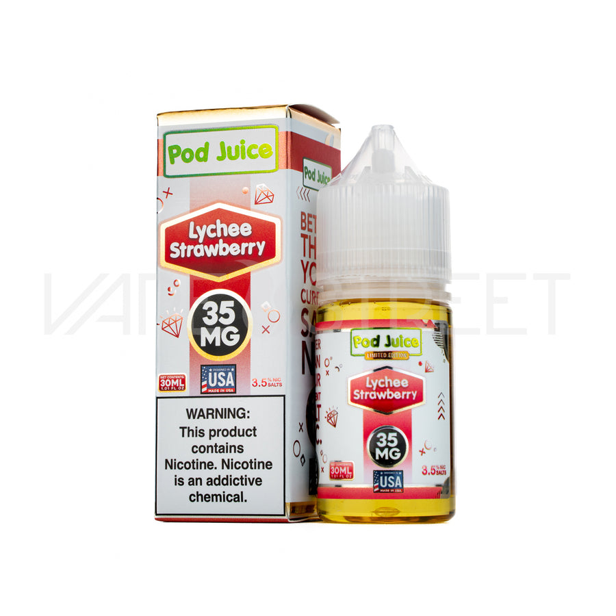 Pod Juice Salt Lychee Strawberry 30mL Vape Juice