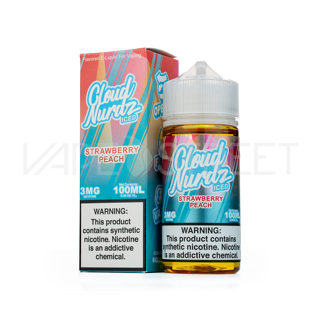 Cloud Nurdz Iced Strawberry Peach 100mL Vape Juice