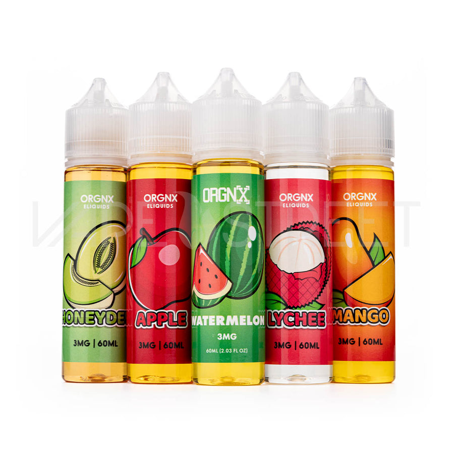 ORGNX Flavors: Honeydew, Apple Watermelon, Lychee, Mango