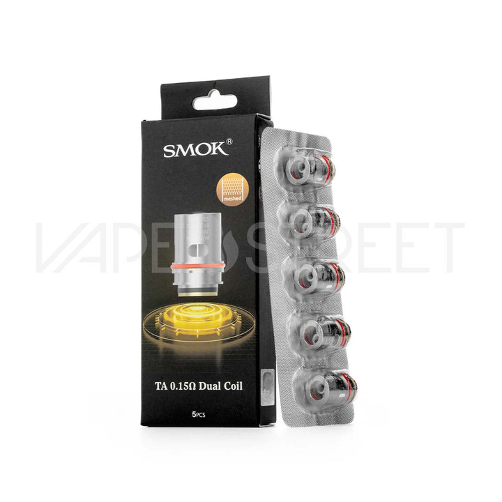 SMOK TA Replacement Coils 5 Pack TA Dual 0.15Ω coil: 40 – 60W/Best: 55W