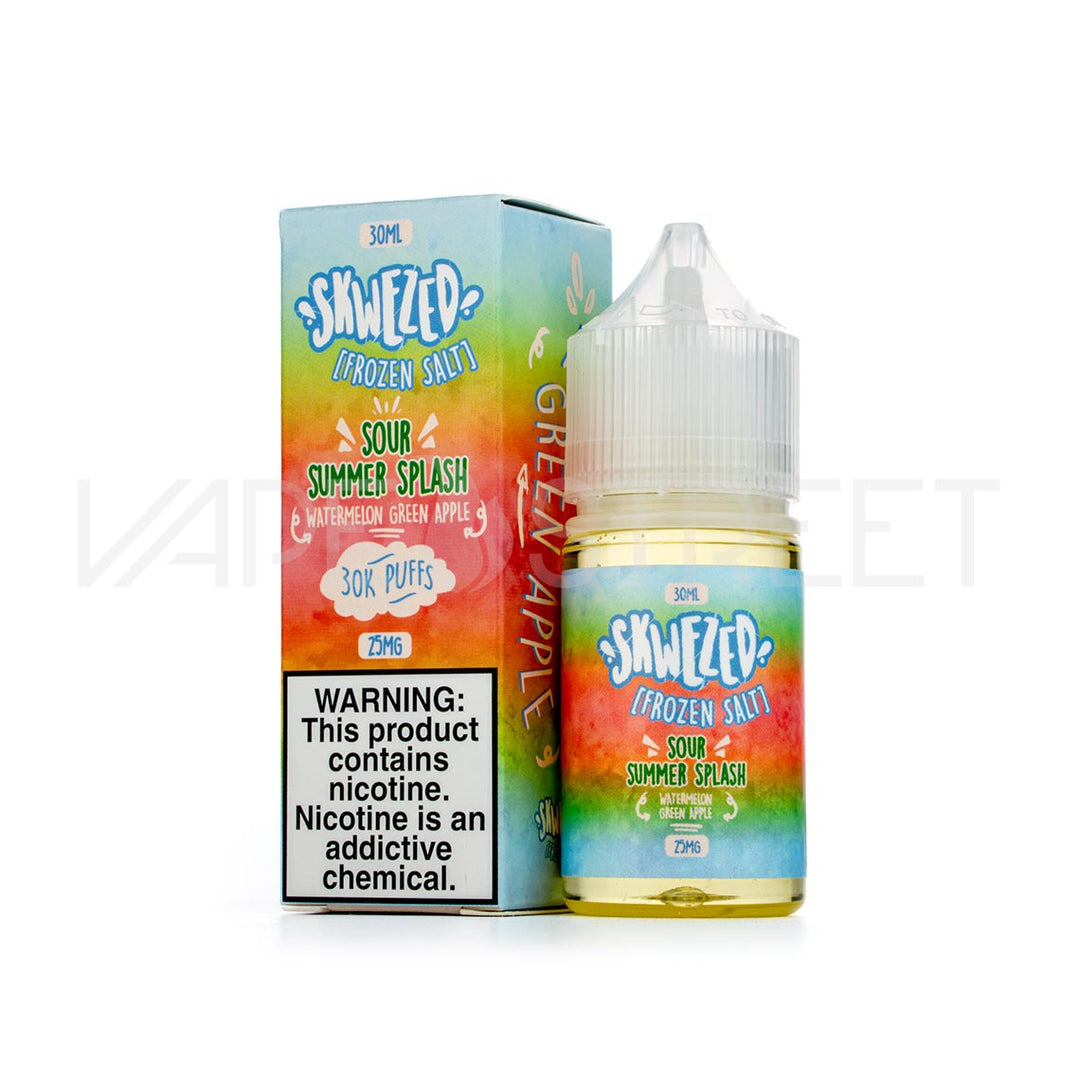 Skwezed Frozen Salt Sour Summer Splash Watermelon Green Apple 30mL Vape Juice