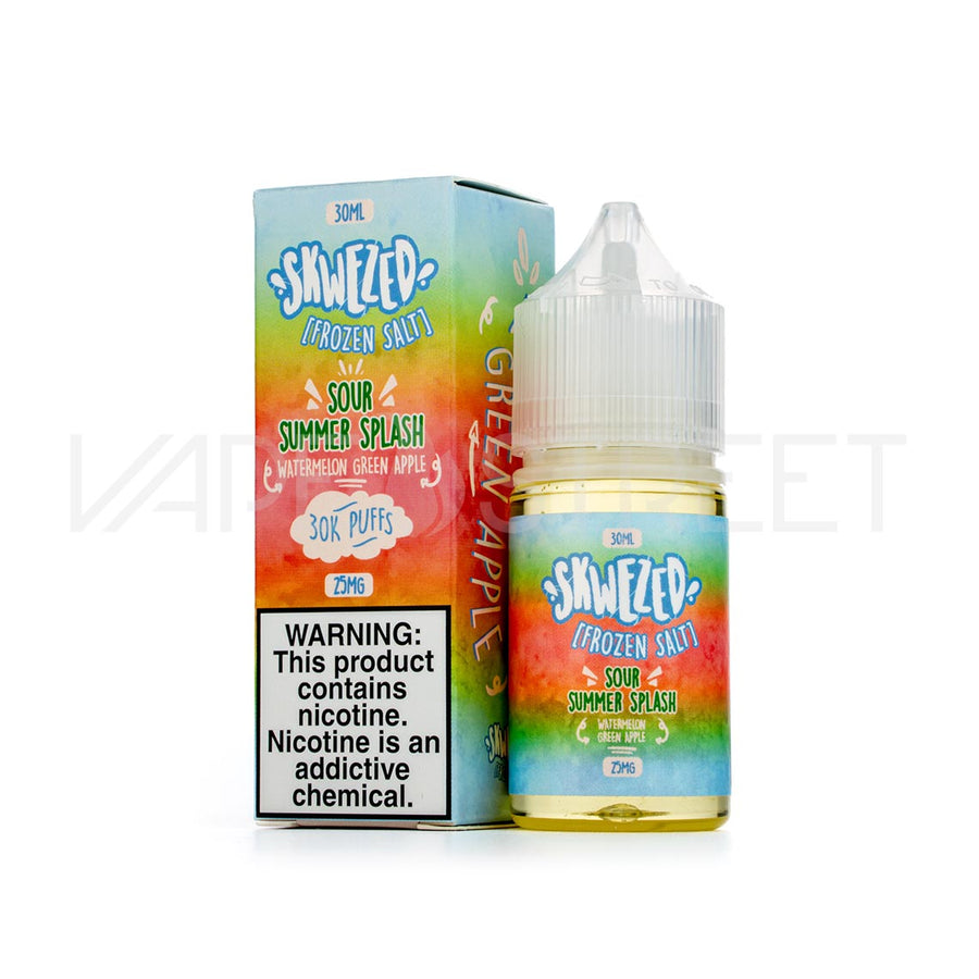 Skwezed Frozen Salt Sour Summer Splash Watermelon Green Apple 30mL Vape Juice