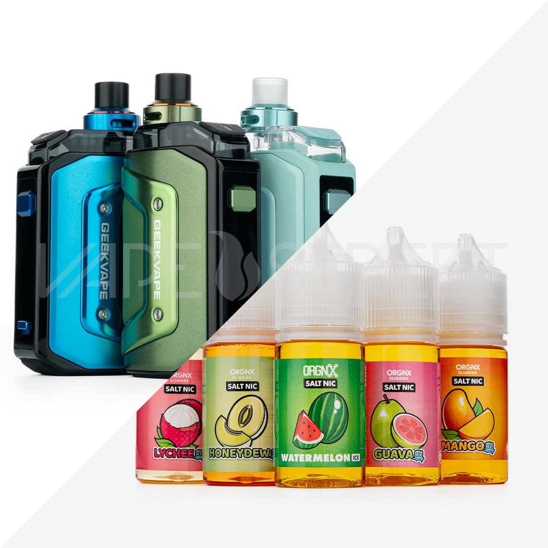Geekvape Aegis Hero 5 Vape Starter Kit and ORGNX Salt Nic E-liquid