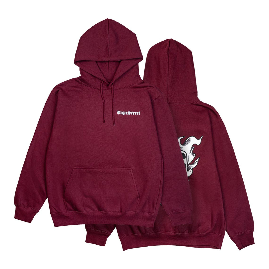Vape Street Burgundy Fire Dice Hoodie
