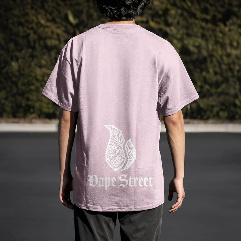 Vape Street Pink White Paisley T-Shirt Back