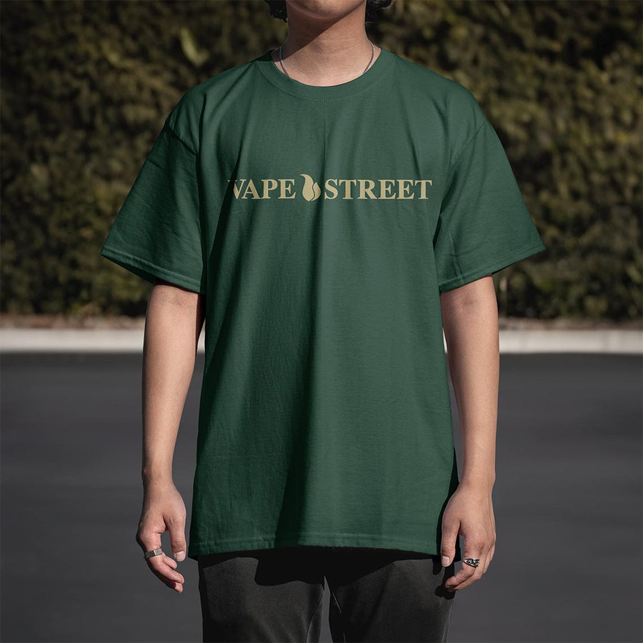 Vape Street Green Gold VSOP T-Shirt Front on Model