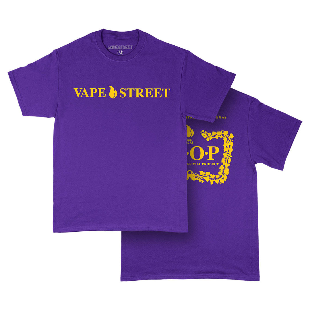 Vape Street Purple Yellow VSOP T-Shirt Front and Back