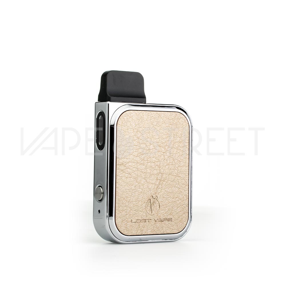 Lost Vape Prana Pod System Leather Champagne Gold