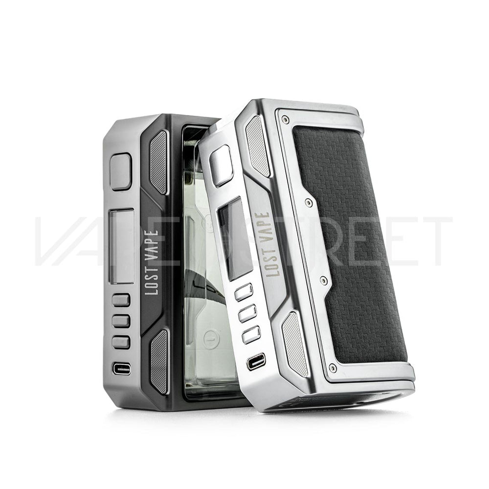 Lost Vape Thelema Quest 200W Box Mod Black Clear and SS Carbon Fiber