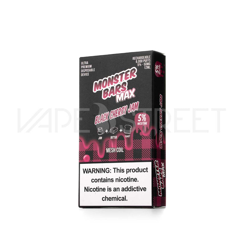 Monster Bars Max Disposable Device 6000 Puffs Black Cherry Jam