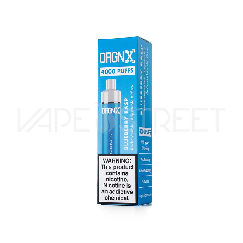 ORGNX Rechargeable Disposable Device 4000 Puffs Blueberry Rasp