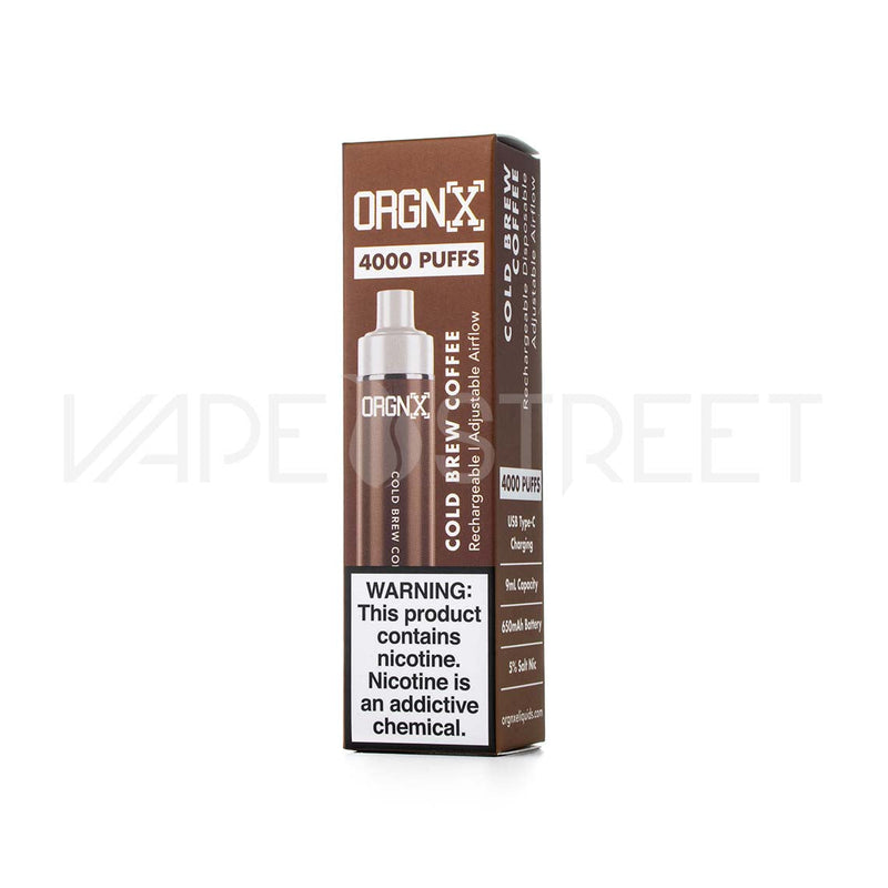ORGNX Rechargeable Disposable Device 4000 Puffs Cold Brew Coffee