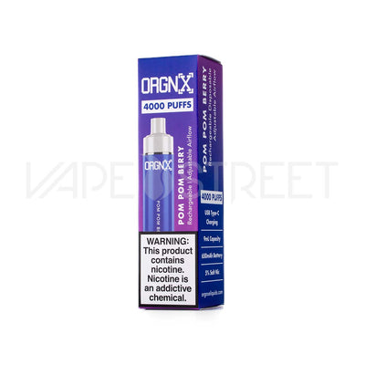 ORGNX Rechargeable Disposable Device 4000 Puffs Pom Pom Berry