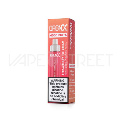 ORGNX Rechargeable Disposable Device 4000 Puffs Strawberry Ice Cream