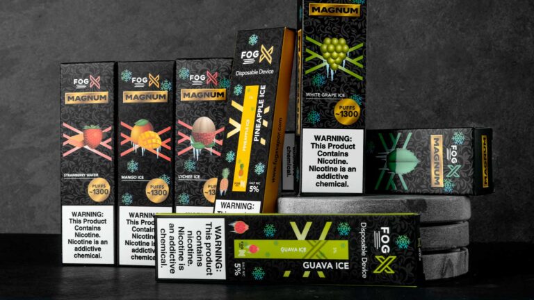 FOG X Vapor: Strawberry Wafer, Mango Ice, Lychee Ice, Pineapple Ice, White Grape Ice, Frozen Mint, Guava Ice