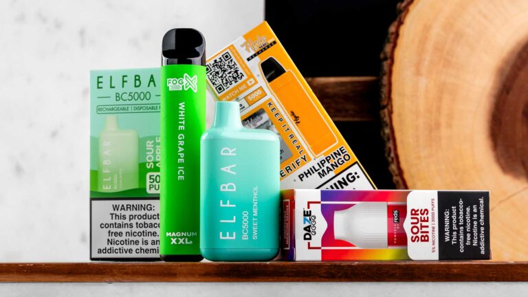 Vape Street Best Disposable Vape Brands 2022: Elf Bar BC 5000, Hyde Rebel Pro Recharge, Fog X Magnum XXL, and Daze 7