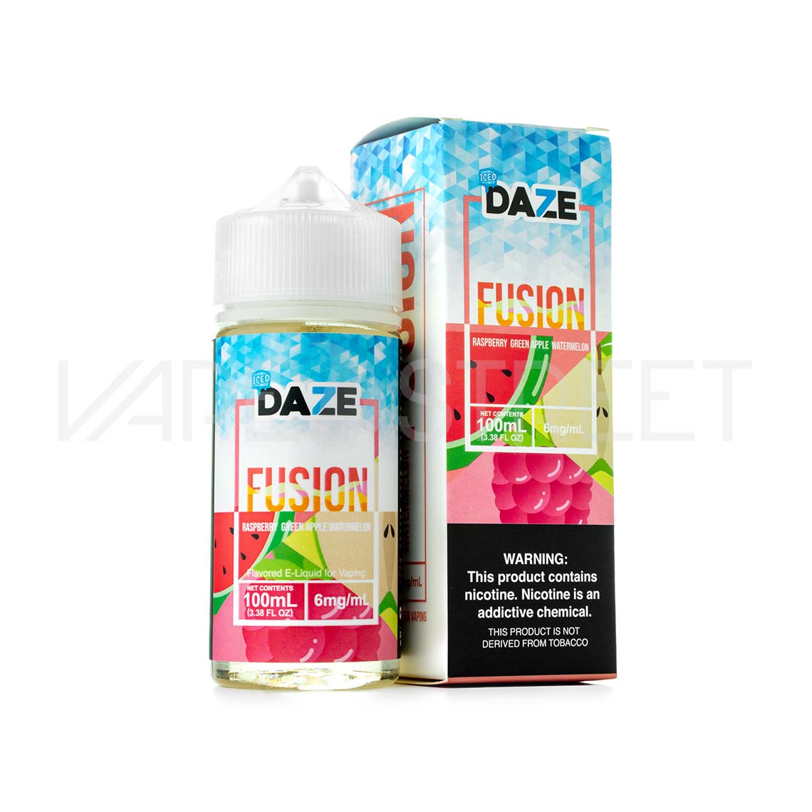 7Daze-Fusion-Ice-Raspberry-Green-Apple-Watermelon 7 Daze Fusion Iced TFN Raspberry Green Apple Watermelon 100ml