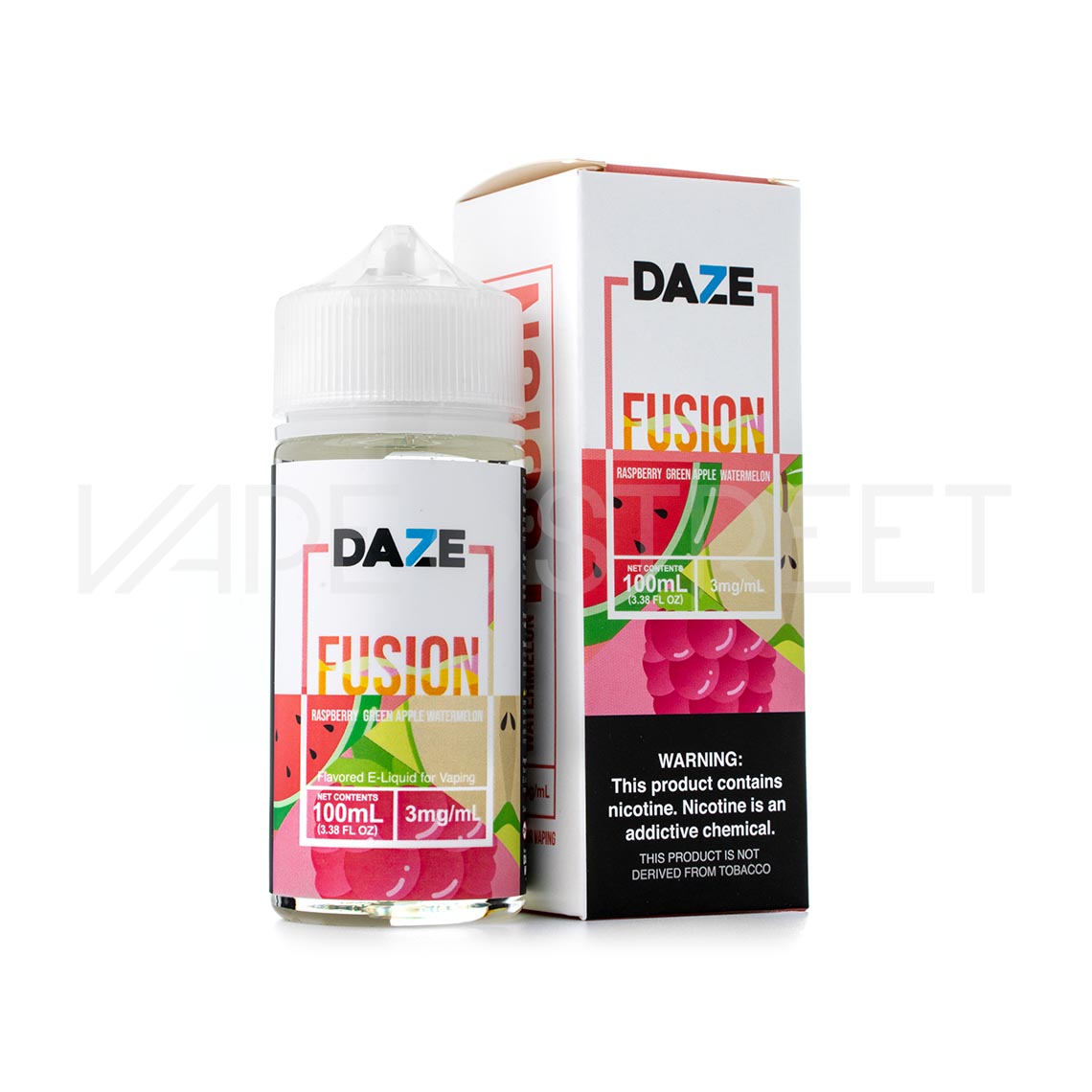 7Daze-Red-Fusion-Raspberry-Green-Apple-Watermelon 7 Daze Fusion TFN Raspberry Green Apple Watermelon 100mL Vape Juice