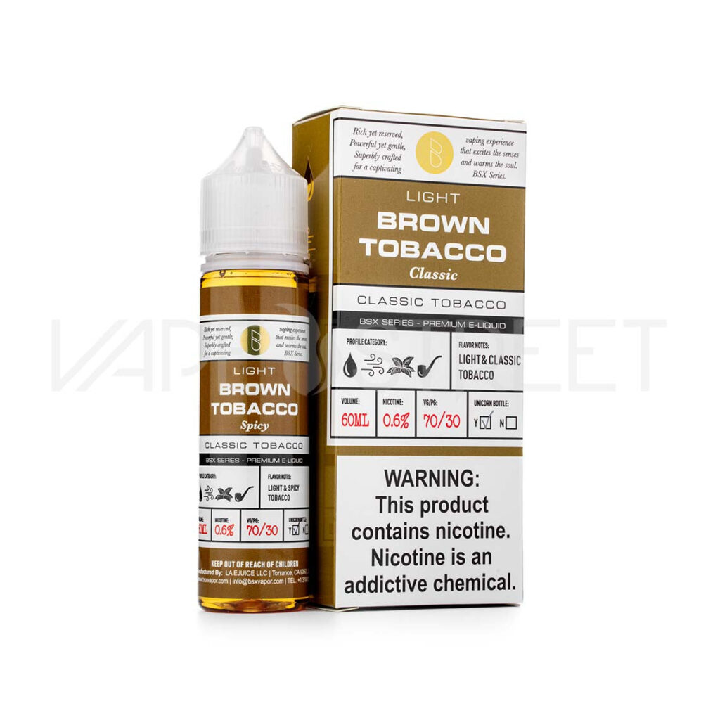 BSX-Vapor-Light-Brown-Tobacco-Classic Glas BSX Series Brown Tobacco 60ml