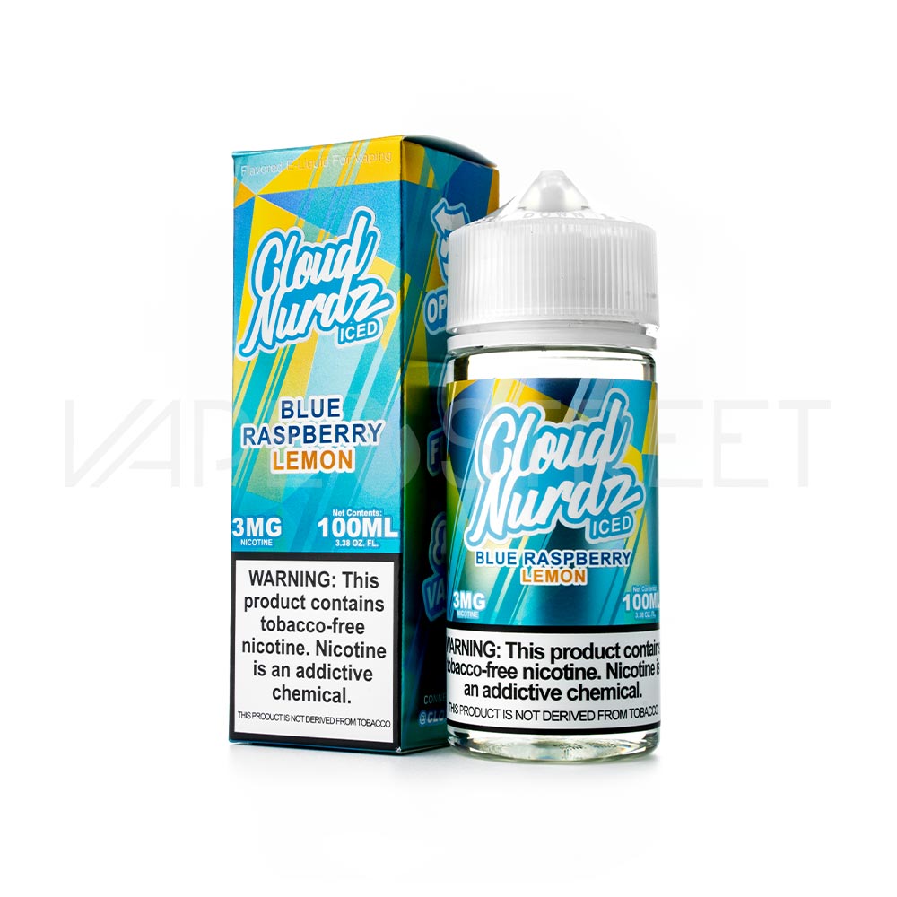 Cloud-Nurdz-Iced-Blue-Raspberry-Lemon Cloud Nurdz Iced Blue Raspberry Lemon 100mL Tobacco Free Nicotine Vape Juice