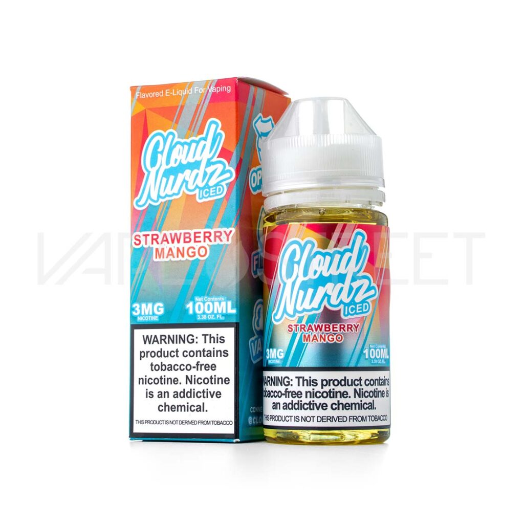 Cloud-Nurdz-TFN-Iced-Strawberry-Mango Cloud Nurdz TFN Iced Strawberry Mango 100ml Tobacco Free Nicotine