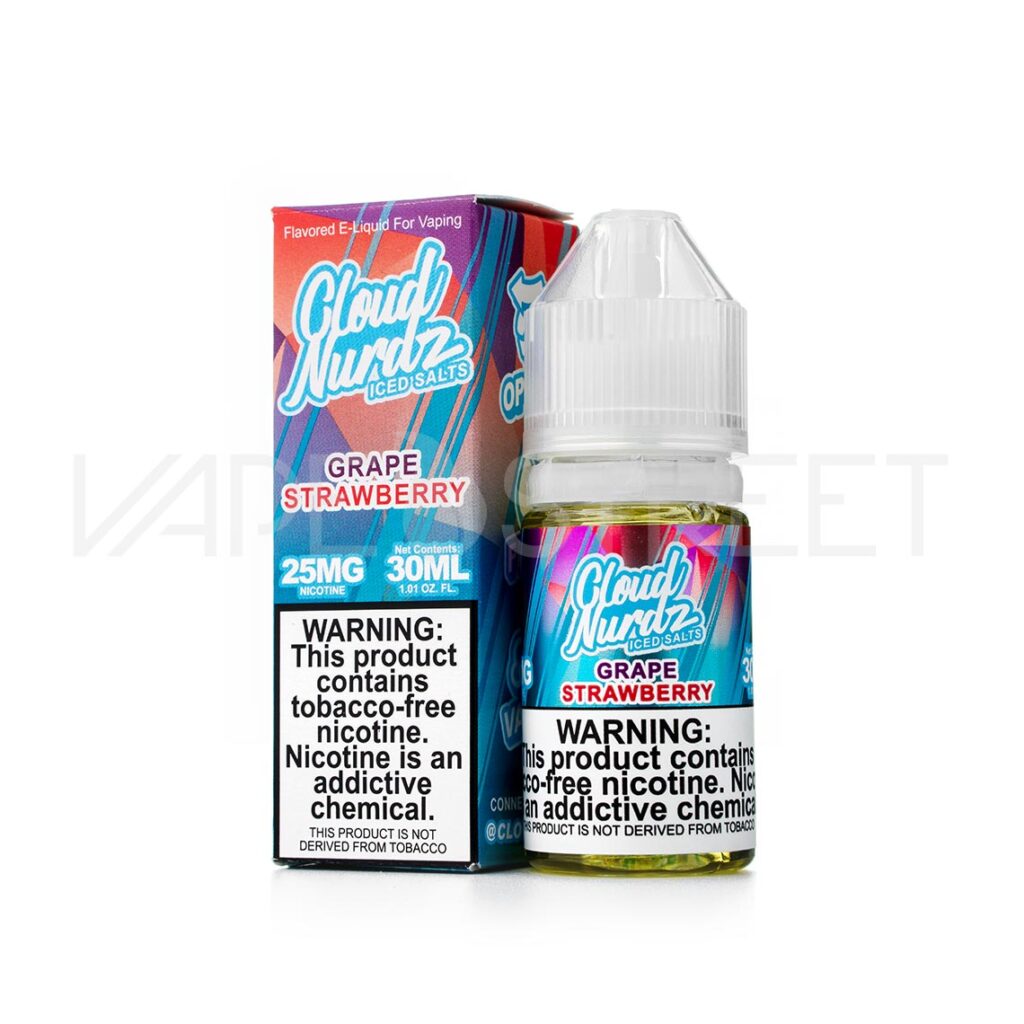 Cloud-Nurdz-TFN-Salts-Grape-Strawberry-Iced Cloud Nurdz TFN Salts Grape Strawberry Iced 30mL Vape Juice