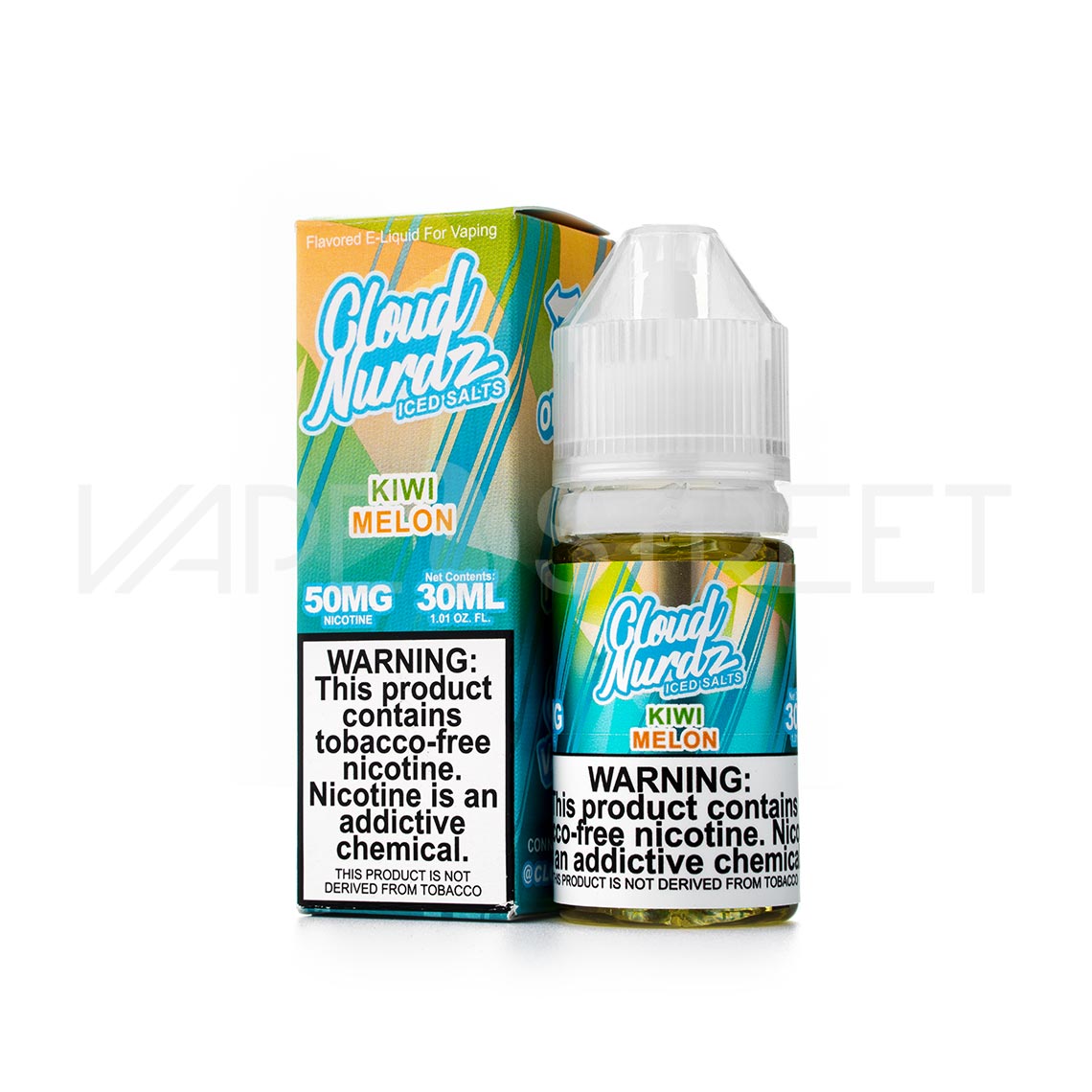 Cloud-Nurdz-TFN-Salts-Kiwi-Melon-Iced Cloud Nurdz TFN Salts Kiwi Lemon Iced 30mL Vape Juice