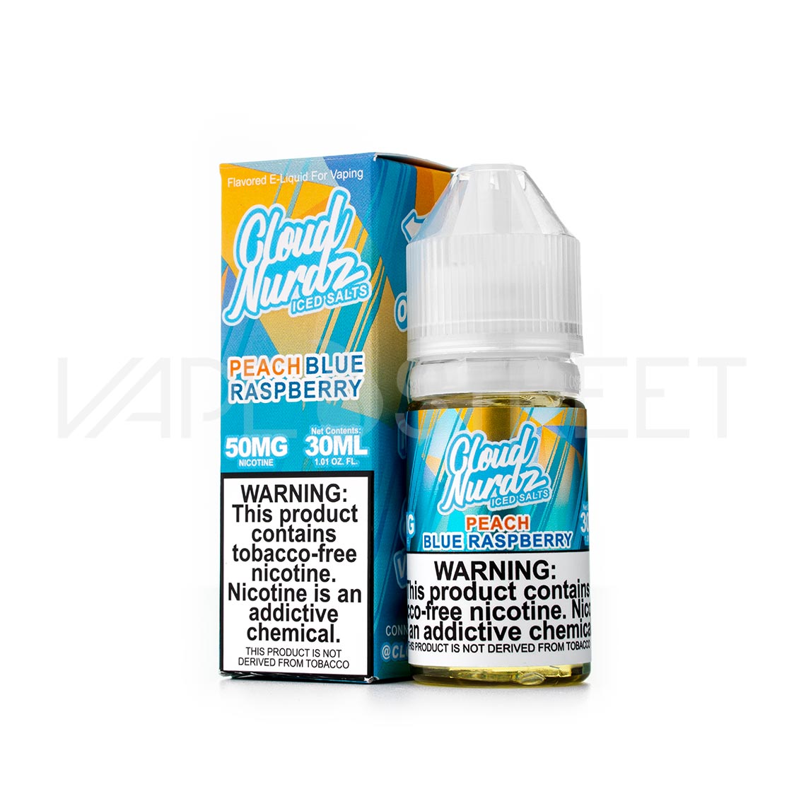 Cloud-Nurdz-TFN-Salts-Peach-Blue-Raspberry-Iced Cloud Nurdz TFN Salts Peach Blue Raspberry Iced 30mL Vape Juice