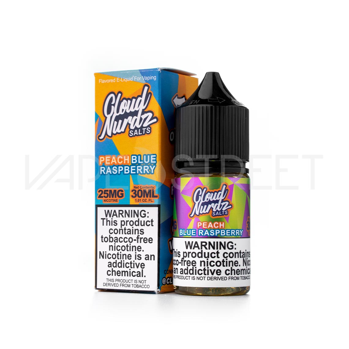 Cloud-Nurdz-TFN-Salts-Peach-Blue-Raspberry Cloud Nurdz TFN Salts Peach Blue Raspberry 30mL Vape Juice