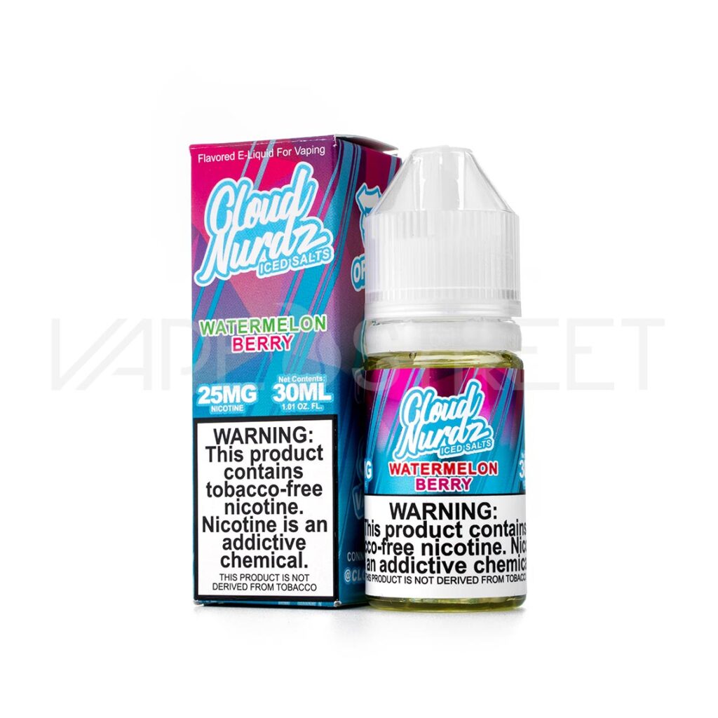 Cloud-Nurdz-TFN-Salts-Watermelon-Berry-Iced Cloud Nurdz TFN Salts Watermelon Berry Iced 30mL Vape Juice