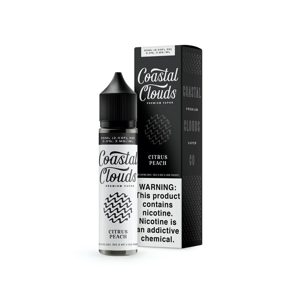 Coastal-Clouds-Citrus-Peach-60ml Coastal Clouds Citrus Peach 60mL Freebase Nicotine Vape Juice