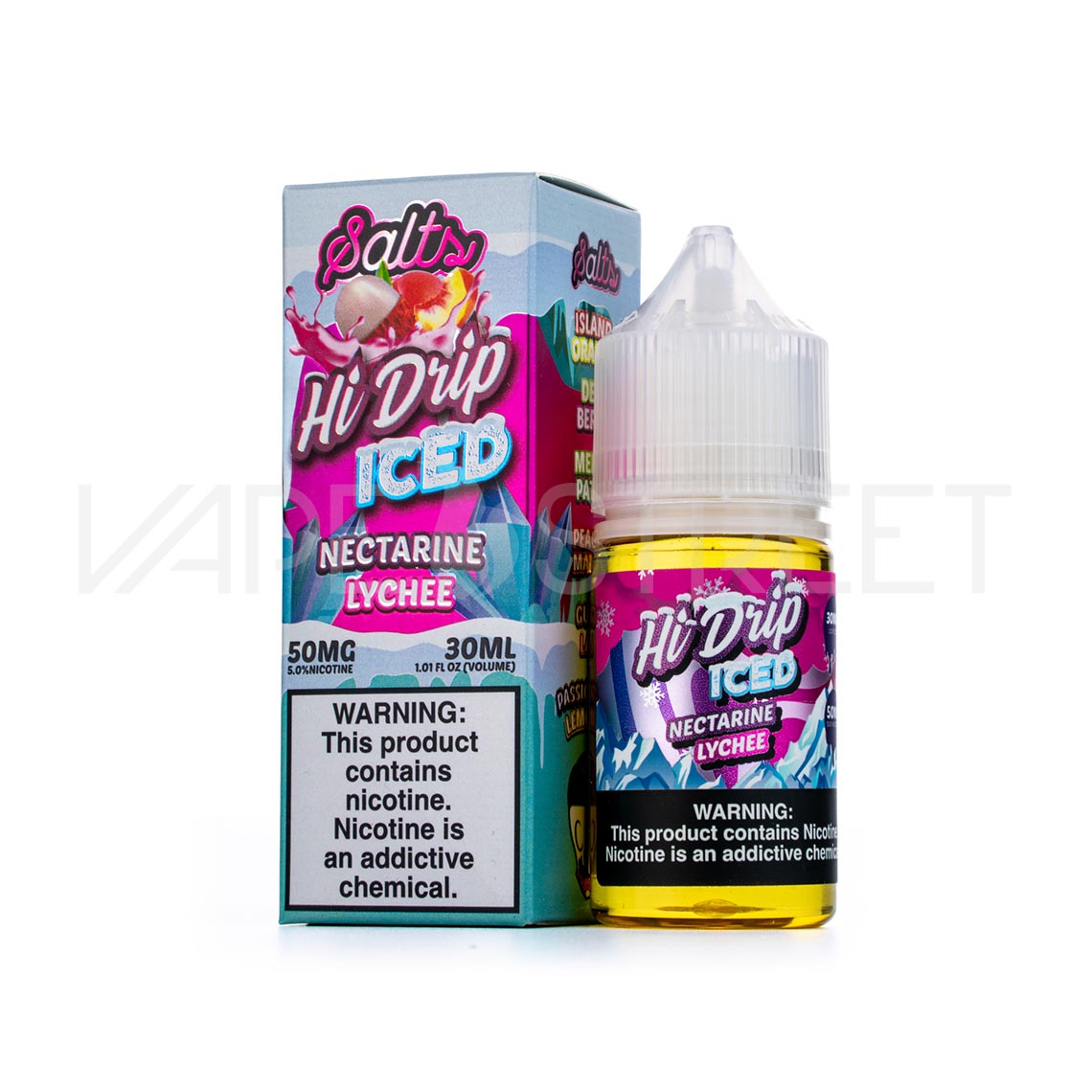 Hi-Drip-Salts-Iced-Nectarine-Lychee Hi-Drip Salts Nectarine Lychee Iced 30mL Vape Juice