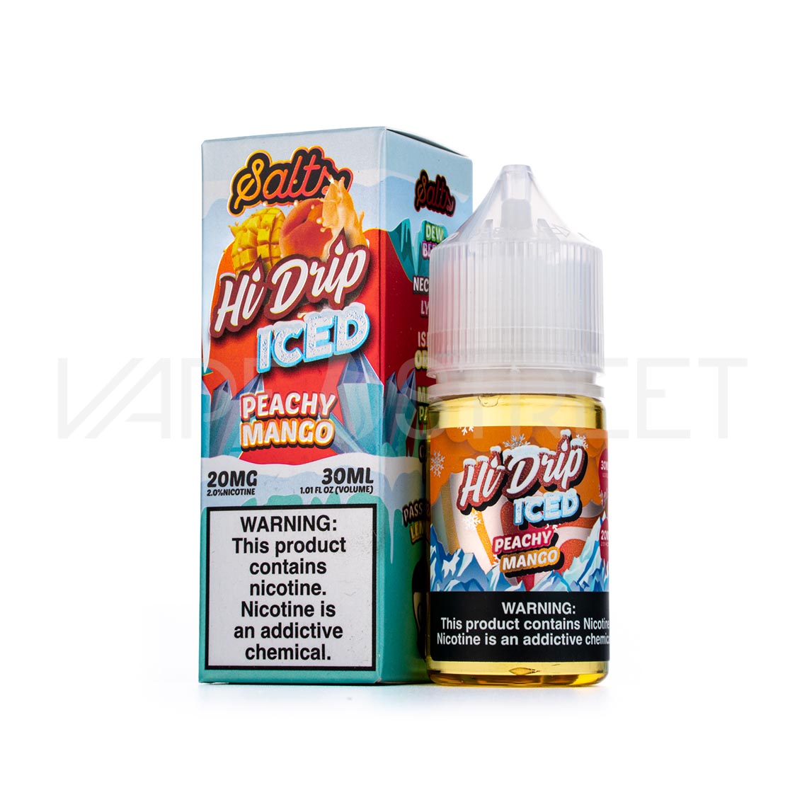 Hi-Drip-Salts-Iced-Peachy-Mango Hi-Drip Salts Peachy Mango Iced 30mL Vape Juice