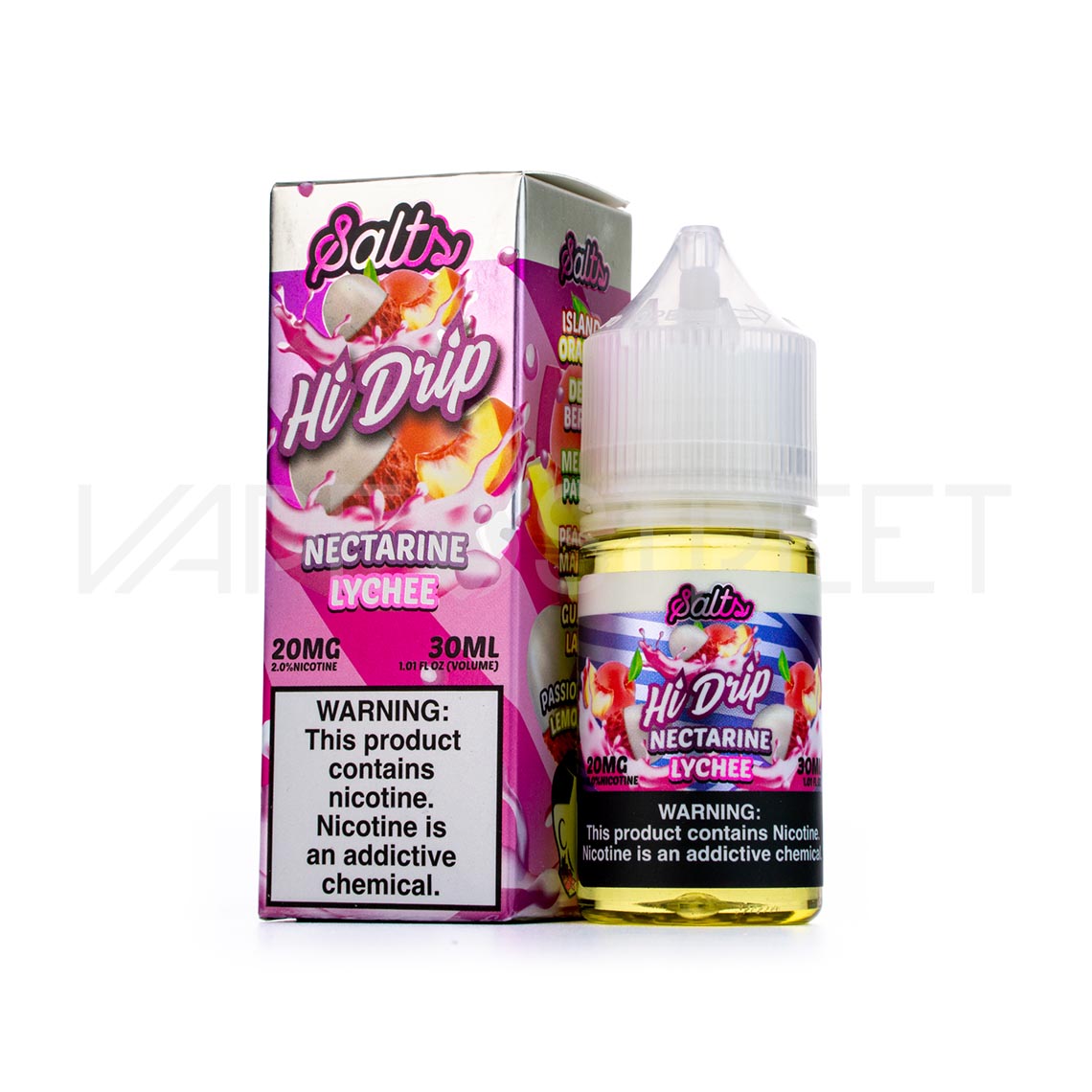 Hi-Drip-Salts-Nectarine-Lychee Hi-Drip Salts Nectarine Lychee 30mL Vape Juice