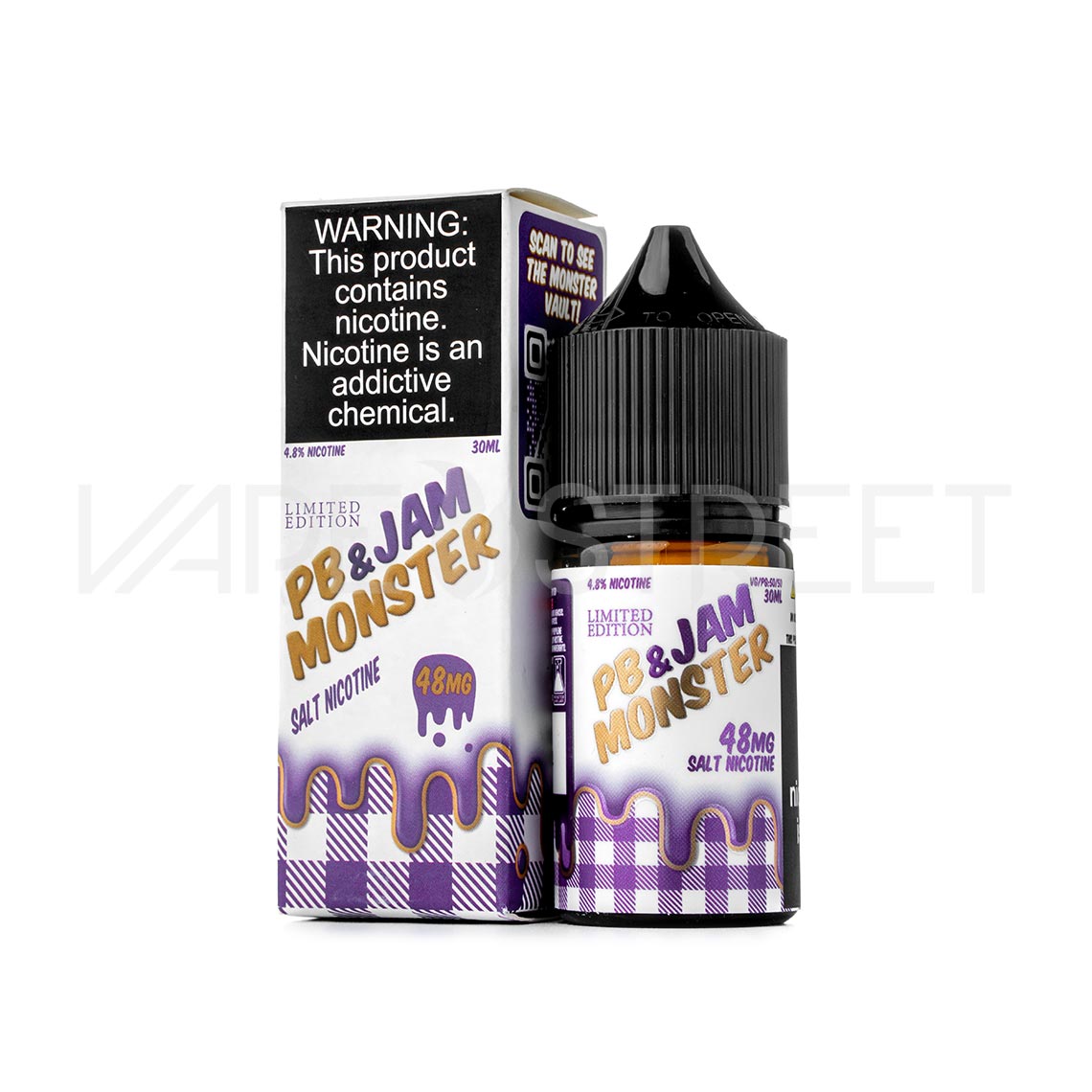 Monster-Vape-Labs-PB-Jam-Monster-Salts-Grape PB & Jam Monster Grape Salt 30mL Vape Juice