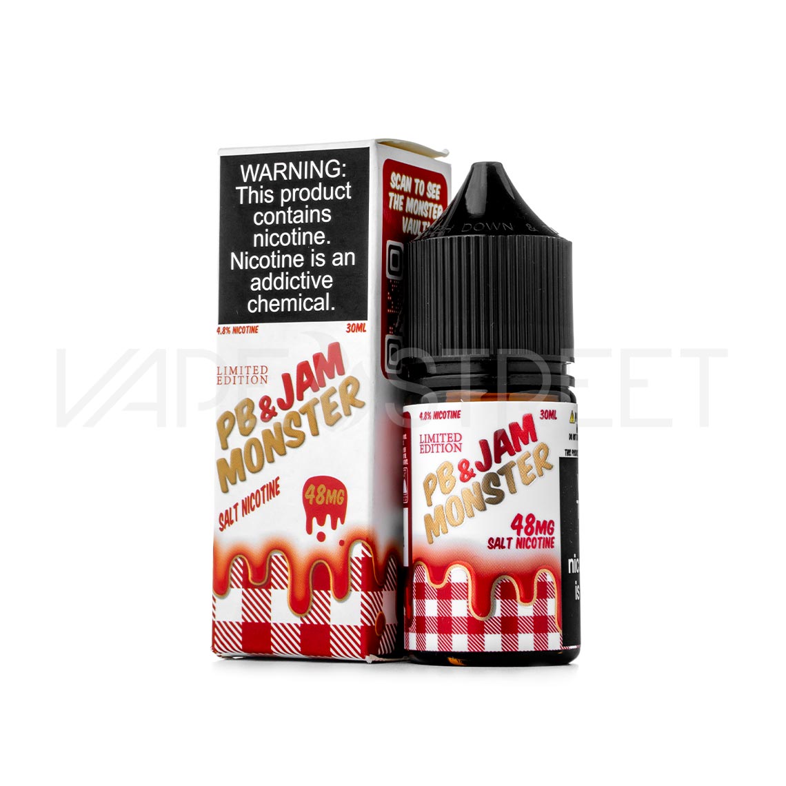 Monster-Vape-Labs-PB-Jam-Monster-Salts-Strawberry PB & Jam Monster Strawberry Salt 30mL Vape Juice