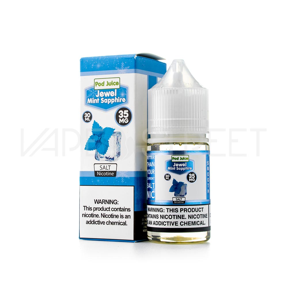 Pod-Juice-Salt-Jewel-Miint-Sapphire Pod Juice Salt Jewel Mint Sapphire Salt Nicotine 30ml Vape Juice