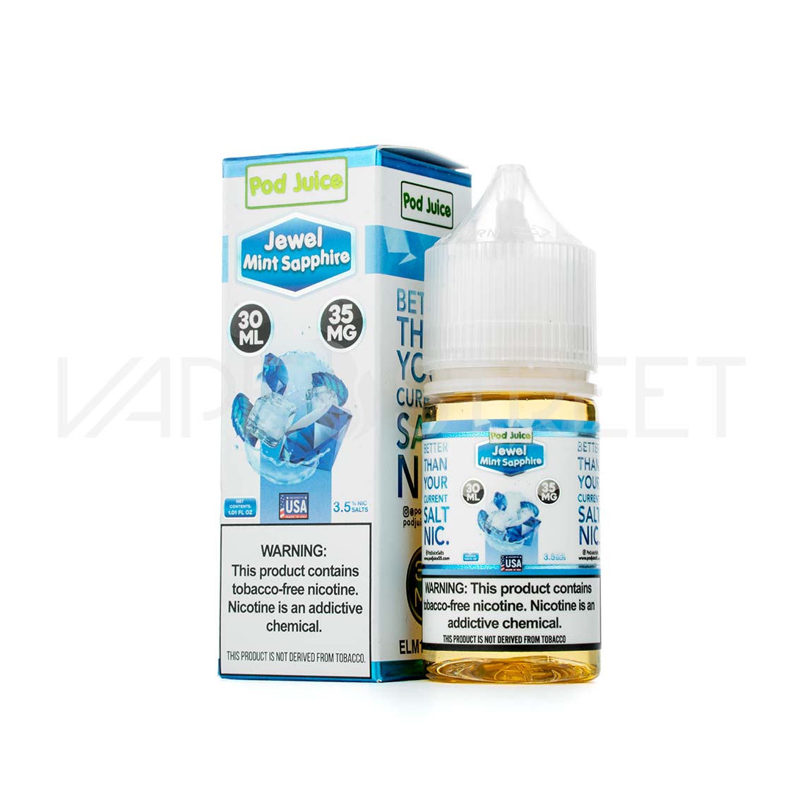 Pod-Juice-Salt-Jewel-Mint-Sapphire Pod Juice Salt Jewel Mint Sapphire Salt Nicotine 30ml Vape Juice