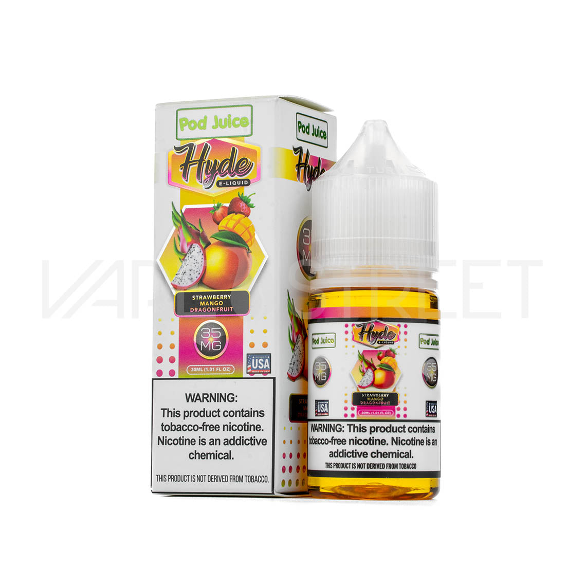 Pod-Juice-Salt-Strawberry-Mango-Dragonfruit Pod Juice Salt Hyde Strawberry Mango Dragonfruit (30ml)