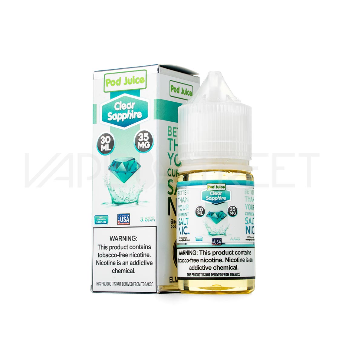 Pod-Juice-TFN-Salt-Clear-Sapphire Pod Juice Salt Clear Sapphire 30ml