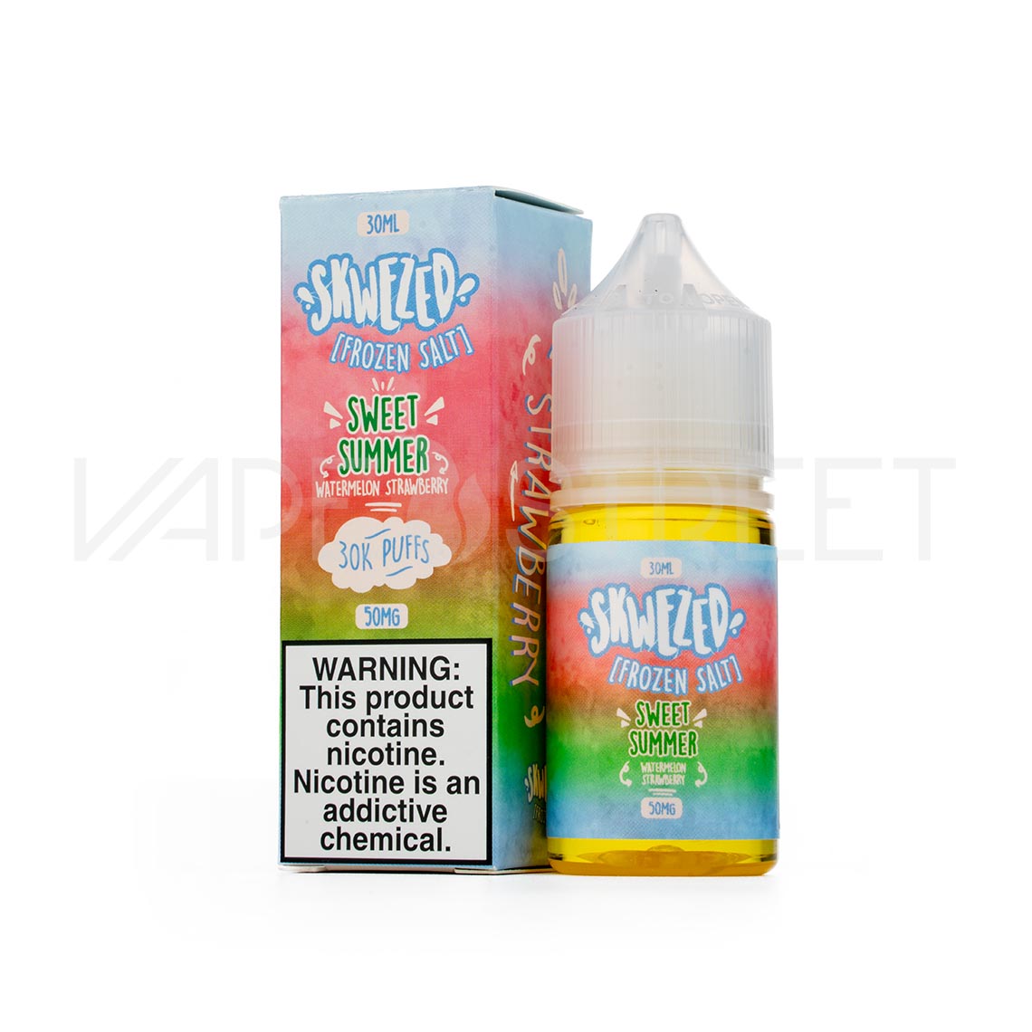 Skwezed-Salt-Sweet-Summer-Watermelon-Strawberry Skwezed Frozen Salt Sweet Summer Watermelon Strawberry 30mL Vape Juice