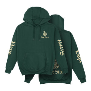 Vape-Street-Hoodie-Paisley-Green-Gold-Main Vape Street Hoodie Paisley Green Gold front and back design