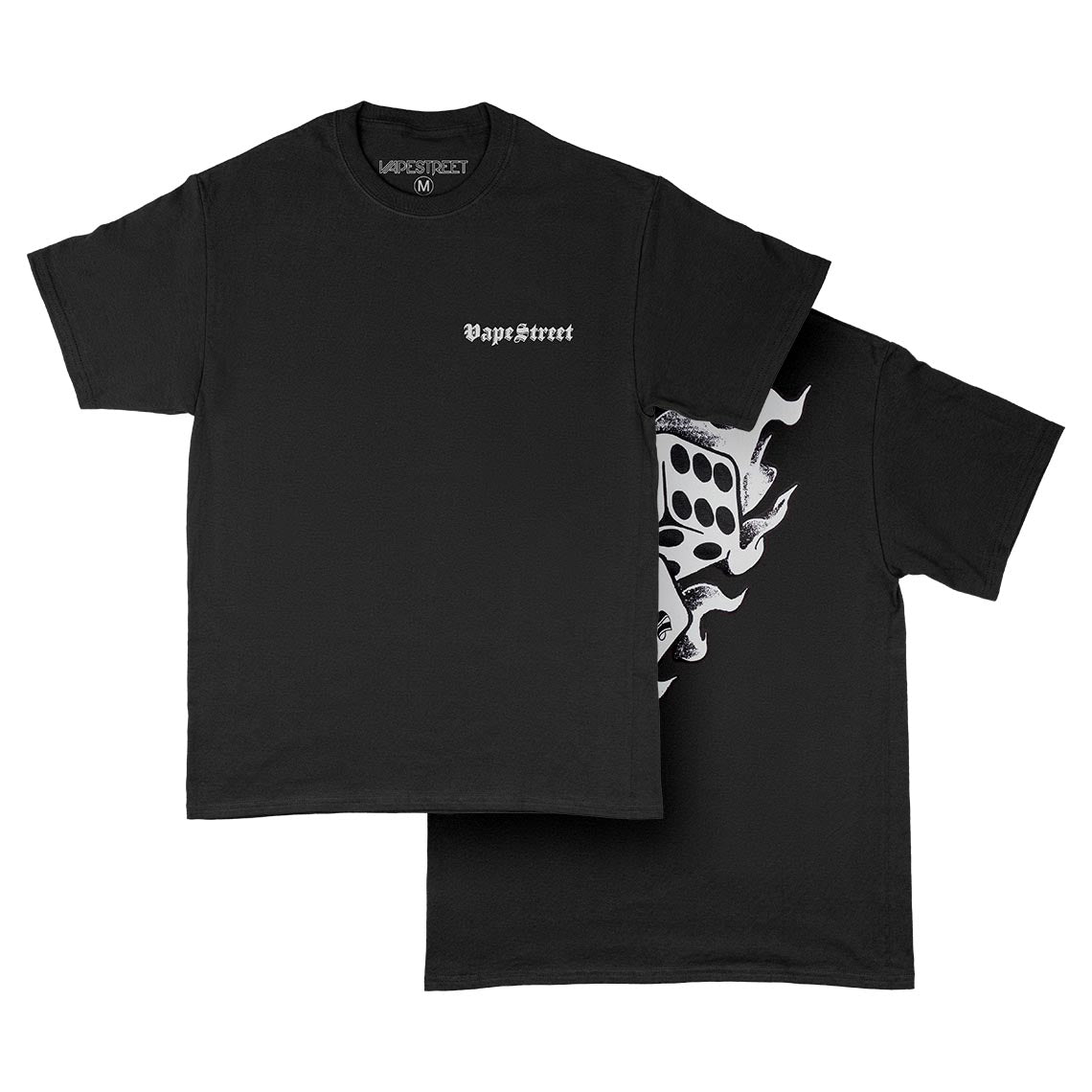 Vape-Street-TShirt-Dice-Black-Main Vape Street Black Fire Dice T-Shirt