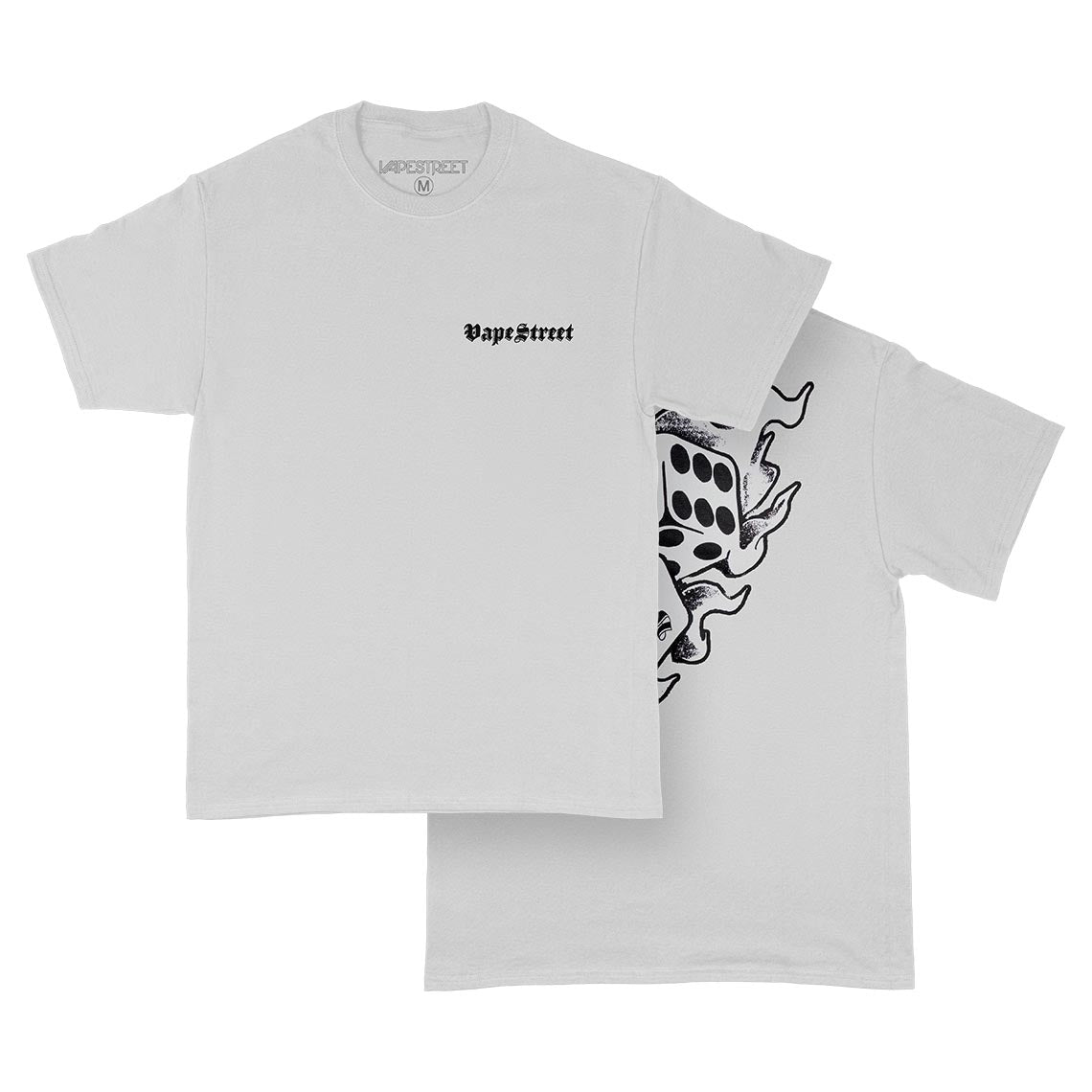 Vape-Street-TShirt-Dice-White-Main Vape Street White Fire Dice T-Shirt