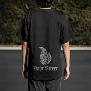 Vape Street Black Grey Paisley T-Shirt Back