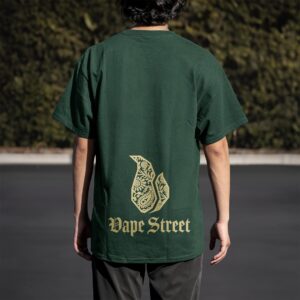 Vape-Street-TShirt-Paisley-Green-Gold-04 Vape Street Green Gold Paisley T-Shirt Back